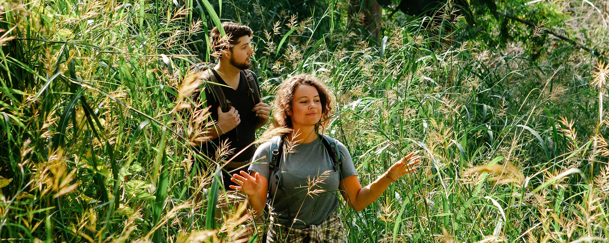 couple hking in hills